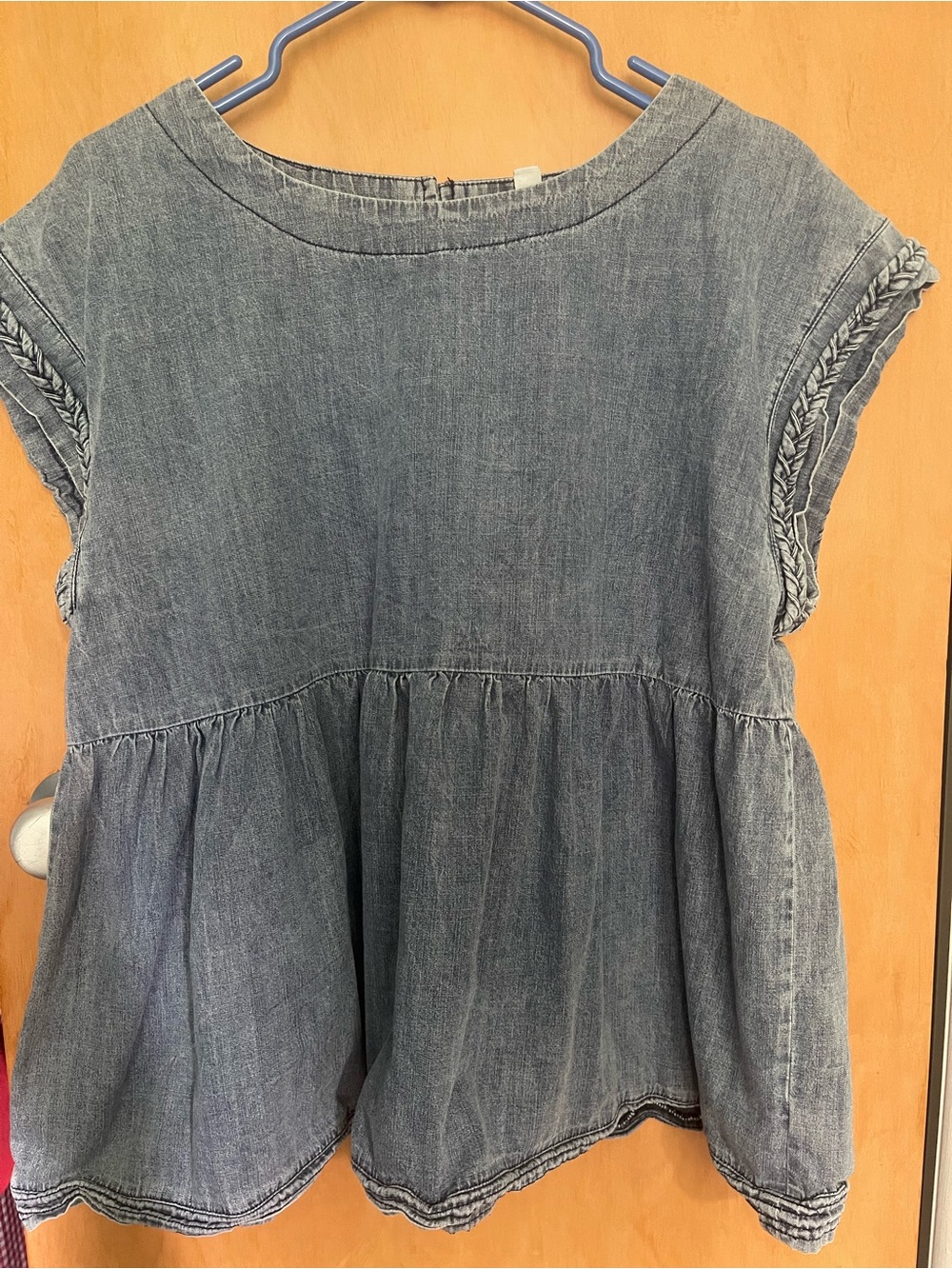 She + Sky Washed Blue Denim Top